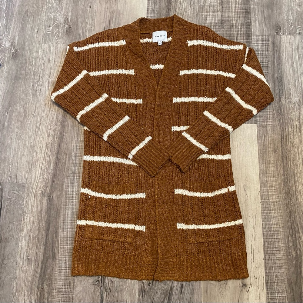 Women or juniors small mustard/brown cardigan